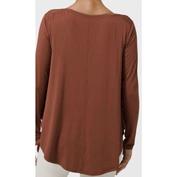 Lululemon Up for Down Time Long Sleeve Dark Terracotta Size Medium - Picture 7 of 8